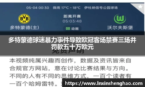 多特蒙德球迷暴力事件导致欧冠客场禁赛三场并罚款五十万欧元